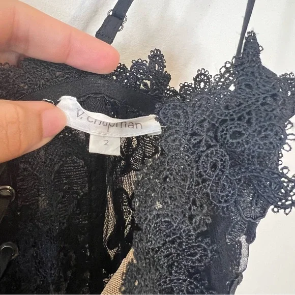 V. Chapman Ophilia lace maxi Dress in Black size 2